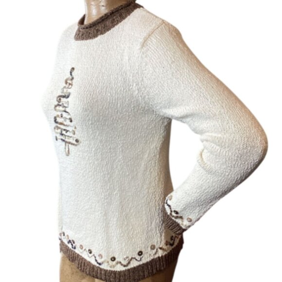 Christopher & Banks Crew Neck Sweater Christmas Tree Sz S #329H - Picture 6 of 11